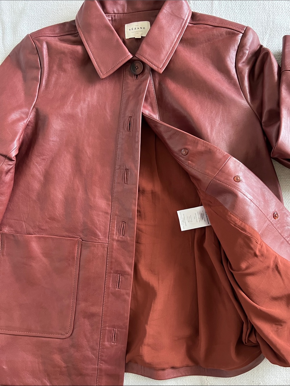 Sezane Gab Jacket Chestnut - Size 4 - Picture 6 of 6